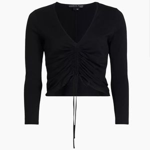 New Veronica Beard Kerr Long Sleeve Tee in Black Size Medium